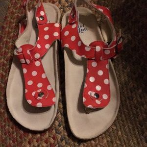 Mini Boden Sandals Red and White Polka Dot 37 (7)